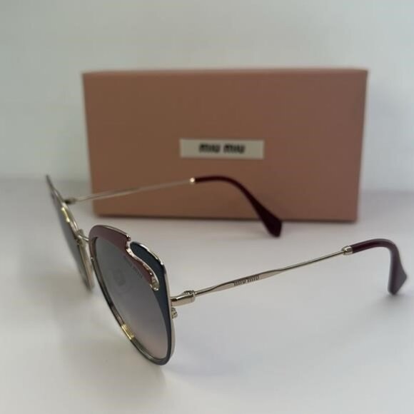 New Authentic Miu Miu MU 57TS HB5GR0* 3N Metal Women Noir sunglasses - Picture 17 of 17